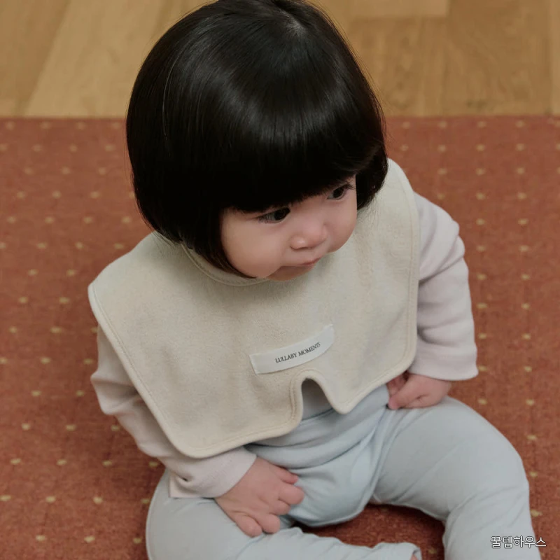 아기 턱받이 신생아 세일러 테리빕 오가닉 빕 침받이 베이비 천연염색 크림 상세 이미지 4