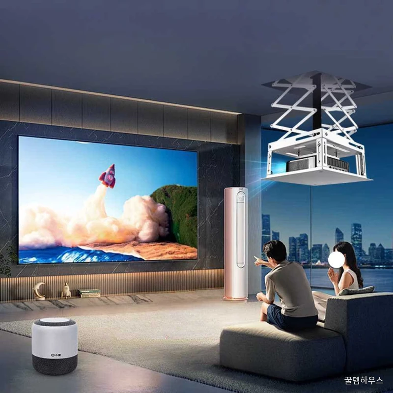 매립형 빔프로젝터 천장 거치대 리프트 리모컨 선반 1m 리모컨 40x40 2면 상세 이미지 4
