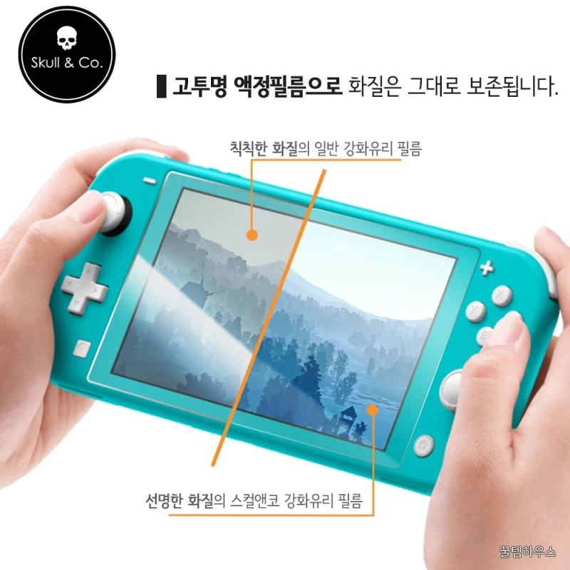 닌텐도 스위치라이트 강화유리 액정 필름 스컬앤코 2매 상세 이미지 5