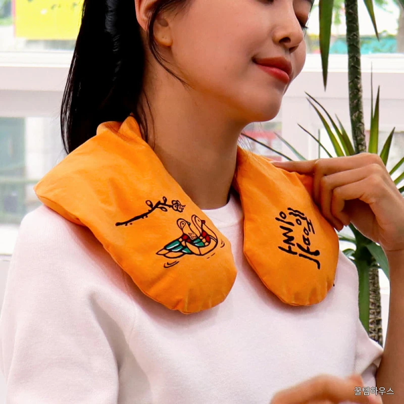 어깨 찜질팩 원앙 온열 팥찜질 황토색 상세 이미지 2