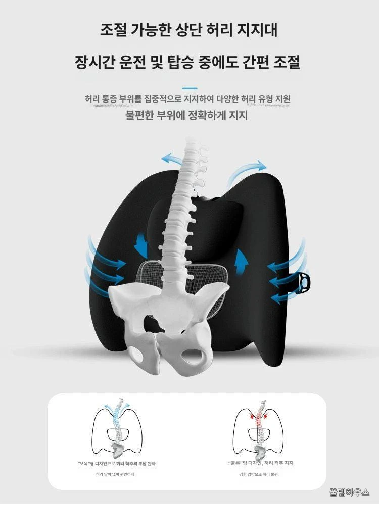 차량용 목쿠션 허리받침 메모리폼 헤드레스트 쿠션 자동차 좌석용 가죽 목 허리 지지대 상세 이미지 3