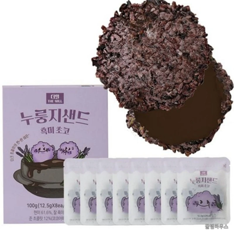 바삭한 누룽지 샌드 흑미 초코 1박스 8봉 디저트 초코 누룽지 상세 이미지 2