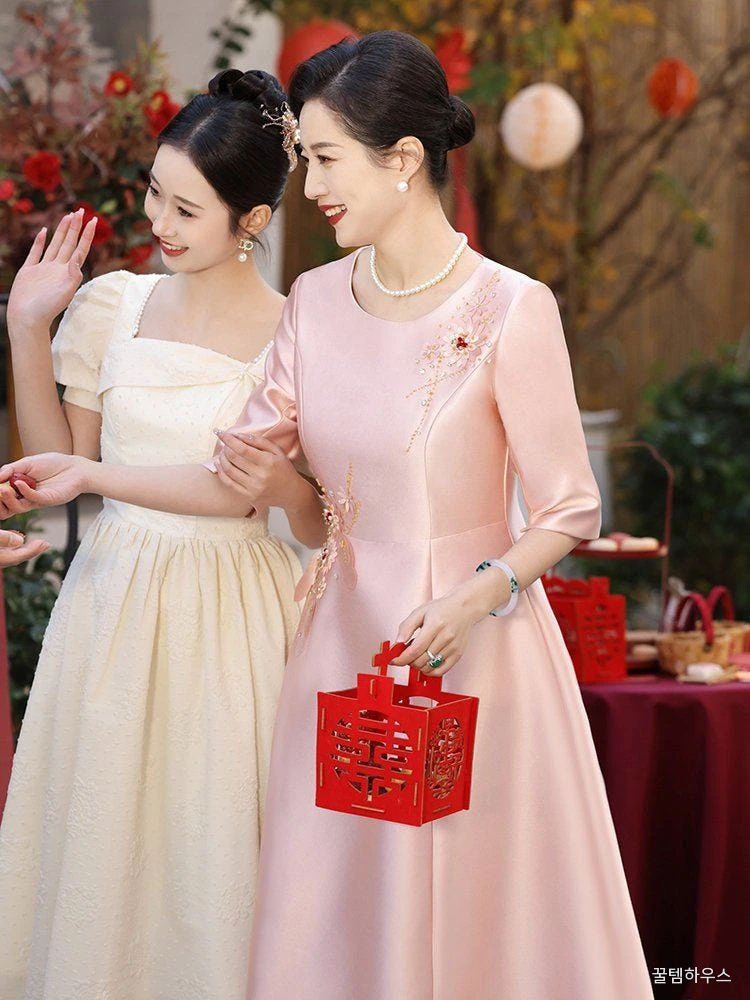 시어머니 연회 혼주양장 상견례 화려한 결혼식 부채 접이식 대나무 전통 휴대용 만들기 여름 상세 이미지 5