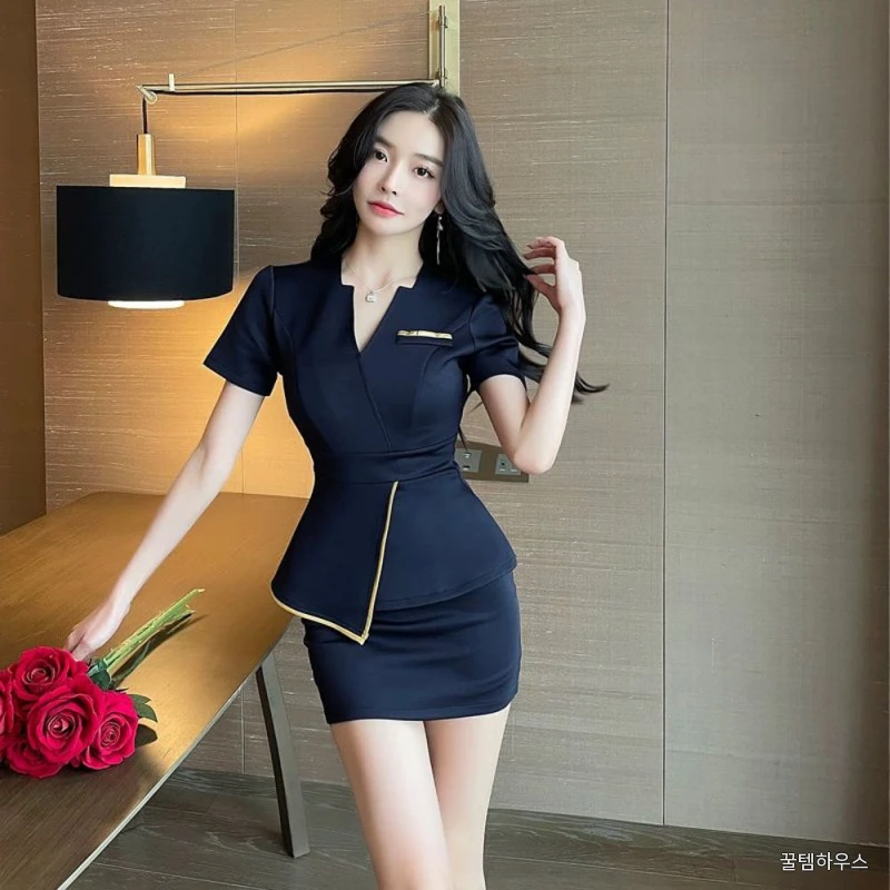 피부샵 유니폼 에스테틱 호텔 옷 관리사 의상 뷰티 작업복 코디네이터 데스크 병원 세트 상세 이미지 2