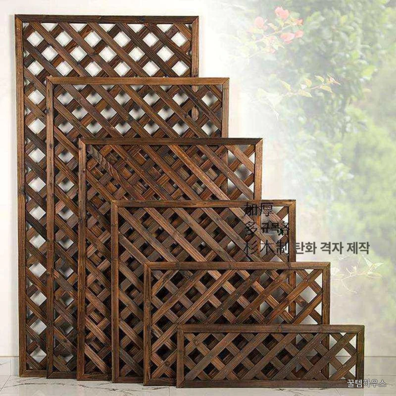 테라스 울타리 목재 게이트 정원 나무담장 방부목 펜스 칸막이 입구 주택 격자 경계 상세 이미지 4