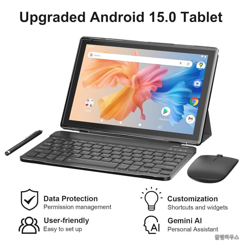 14, 2 in 1 태블릿, 케이스 GMS, 8GB+64GB/1TB 2.4G+5G+Wi-Fi 듀얼 게임, 포함 확장, 6, 10인치 키보드 (블랙) 포함, 6000mAh, 카메라, 상세 이미지 2